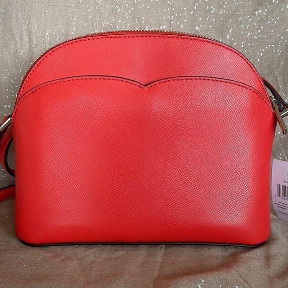 Brand New Kate Spade Genuine Saffiano Leather Zippered Dome Crossbody Purse - Picture 3 of 16